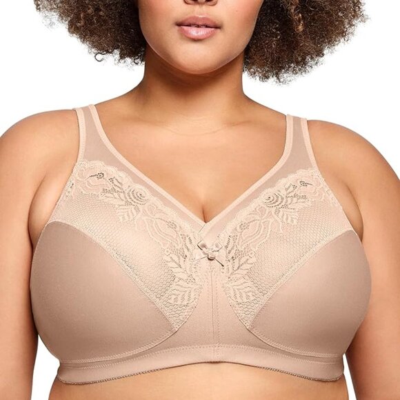**Glamorise** Women's Full Figure Wirefree Minimizer Support Bra #1003 - Picture 1 of 5